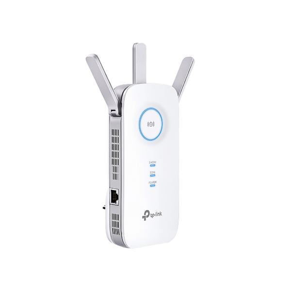 موسع شبكة واي فاي (RE450) بسرعة تصل الى 1750 ميجابايت في الثانية يعمل كمعزز شبكة واي فاي ثنائي النطاق ومعزز للانترنت من تي بي لينك موديل AC1750