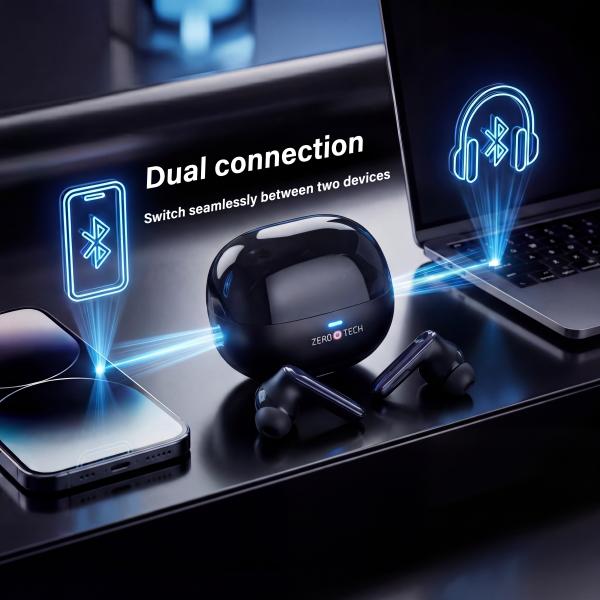 سماعه ايربود زيروتك مزودة بعزل للصوت و مزودة ب 4 مايك ZPCE-B01i-B