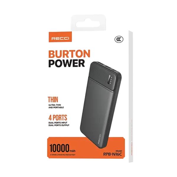 Recci RPB-N16C 10000mAh Power Bank Burton 4 Ports
