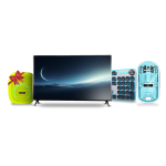 شاشةLED 32  بوصة - ريسيفر داخلى + لوحة مفاتيح سلكية بإضاءة RGB + ماوس زيروتك شفاف وايرلس – بلوتوث - ازرق + كابل شحن مايكرو من زيروتك + سبيكر لمونى هدية