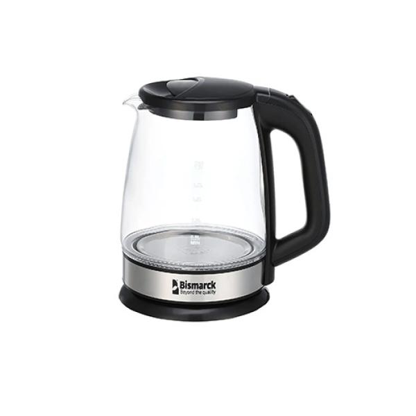 غلاية كهربائية بيسمارك بايركس، سعة 2.2 لتر، قدرة 1500 وات، باللونين الأسود والفضي