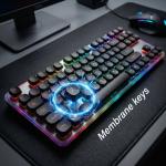 لوحة مفاتيح سلكية بإضاءة RGB موديل (ZPCK-WCGK)