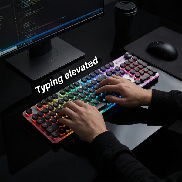 لوحة مفاتيح سلكية بإضاءة RGB موديل (ZPCK-WCGK)