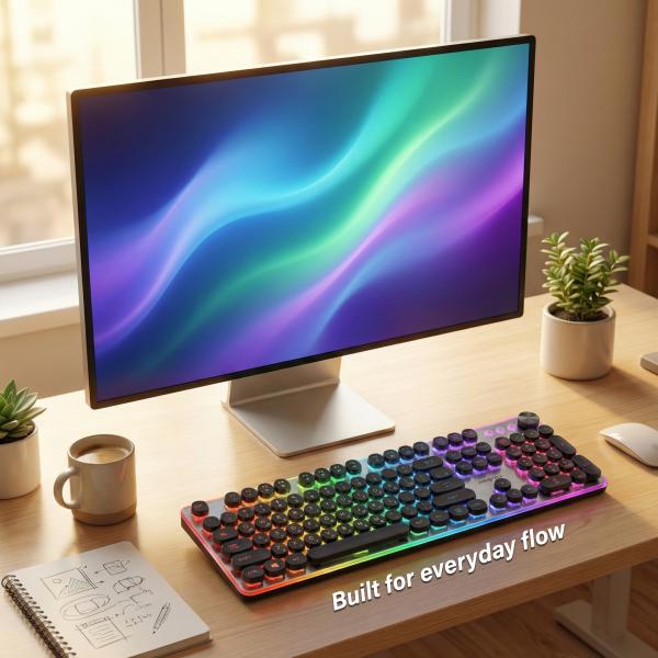 لوحة مفاتيح سلكية بإضاءة RGB موديل (ZPCK-WCGK)