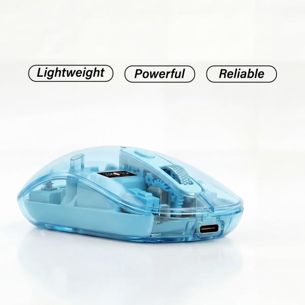 ماوس زيروتك RGB  شفاف وايرلس-بلوتوث-ازرق (ZPCM-WLB)