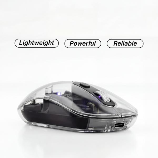 ماوس زيروتك RGB  شفاف وايرلس-بلوتوث-اسود (ZPCM-WLC)