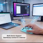 ماوس زيروتك RGB  شفاف وايرلس-بلوتوث-ازرق (ZPCM-WLB)