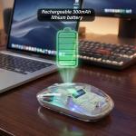 ماوس زيروتك  RGB  شفاف وايرلس-بلوتوث-ابيض (ZPCM-WLW)