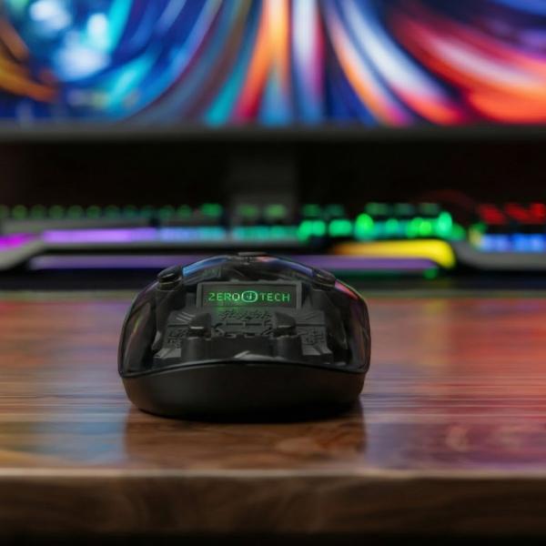 ماوس زيروتك RGB  شفاف وايرلس-بلوتوث-اسود (ZPCM-WLW)