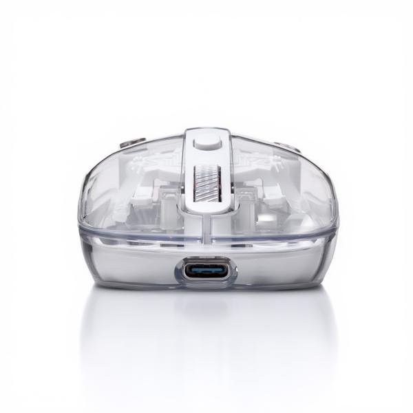 ماوس زيروتك  RGB  شفاف وايرلس-بلوتوث-ابيض (ZPCM-WLW)