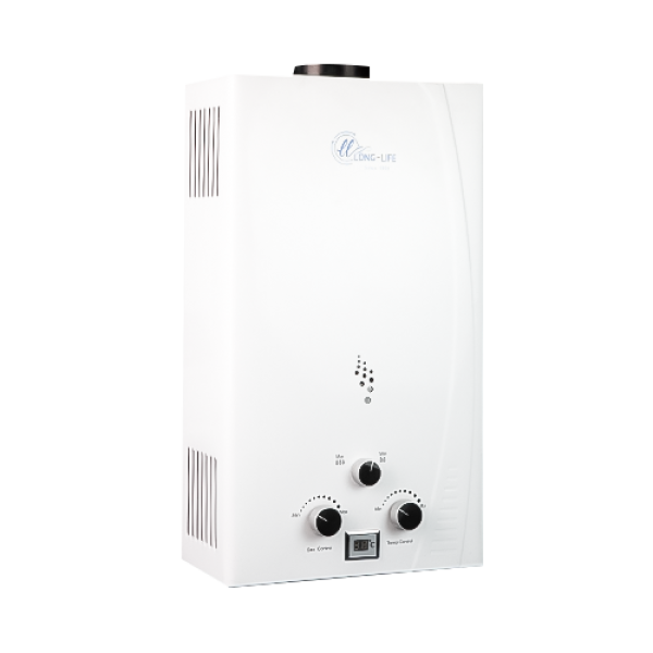 سخان 10 لتر هيت برو أبيض (غاز / أنبوبة) بالأدابتور