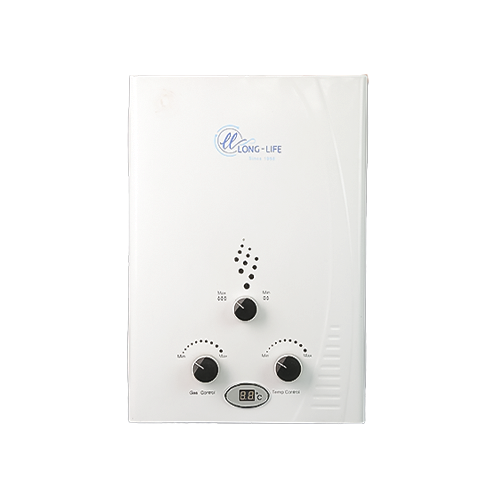 سخان 6 لتر هيت برو ابيض غاز بدون مدخنة بالأدابتور