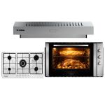 مسطح 90 سم إستانلس أمان شبك عادى HAFR90CMSC‏1 +  فرن بيلت إن 90 سم غاز / كهرباء GEOFR90CMS + شفاط بوتاجاز كلاسيك إستانلس 90 سم FHS90S40ML