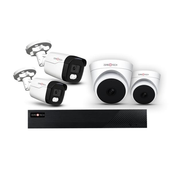 4 كاميرا ( داخلية و خارجية ) بجودة 2 ميجا بكسل + جهاز تسجيل يسع الى 4 كاميرات