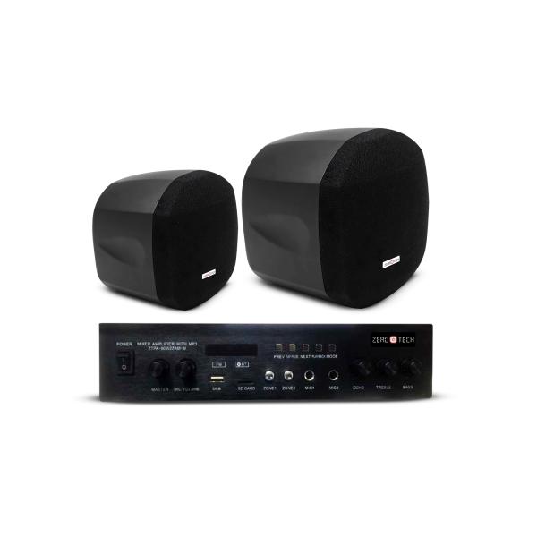 عدد 2 سماعة حائط 20 وات+ امبيلفير  60 وات  (ZTPA-20MS-D1B + ZTPA-6022D)