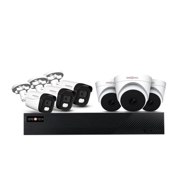 6 كاميرا ( داخلية و خارجية ) بجودة 2 ميجا بكسل + جهاز تسجيل يسع الى 8 كاميرات