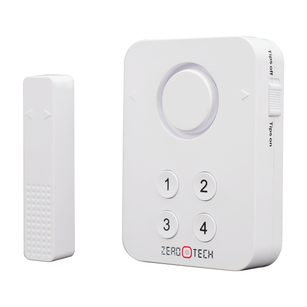 نظام انذار ضد السرقة يتم تركيبه على الباب او الشباك مزود بسرينه  يعمل بالبطاريه ويدعم التحكم wifi و الموبايل ابلكيشن او منوال (ZTS-SWD-KP)