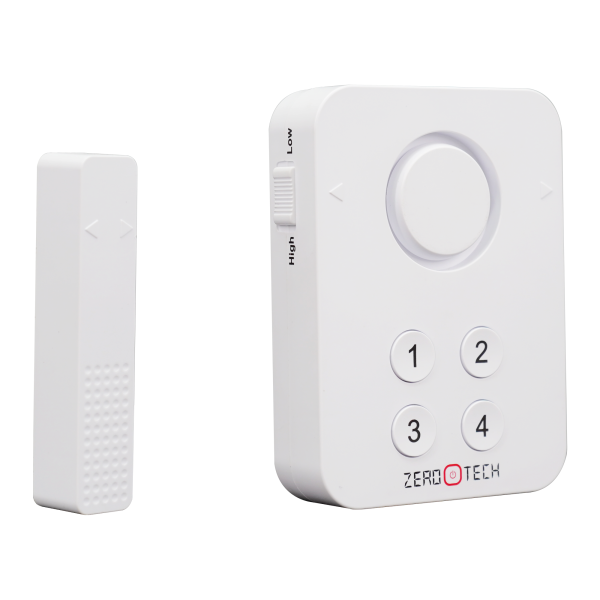 نظام انذار ضد السرقة يتم تركيبه على الباب او الشباك مزود بسرينه  يعمل بالبطاريه ويدعم التحكم wifi و الموبايل ابلكيشن او منوال (ZTS-SWD-KP)