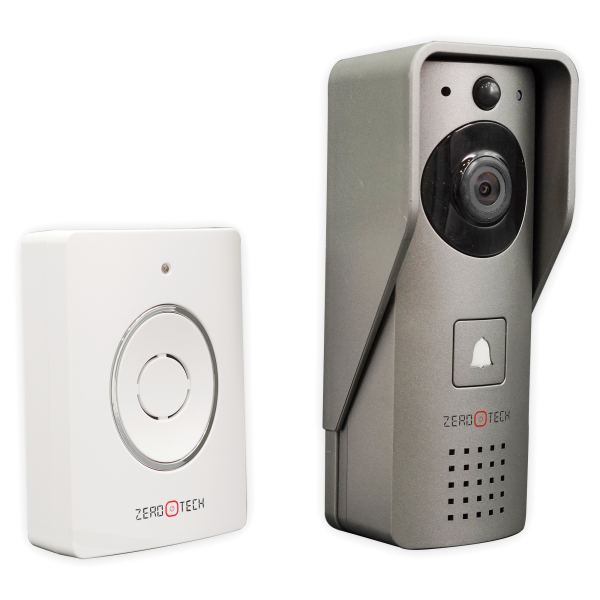 جرس باب ذكي فيديو يعمل WIFI يدعم البطارية و الادابتور و الموبايل ابليكشن لمكالمة الضيف صوت وصورة وامكانية فتح الباب عن بعد (ZTS-VDP-2C)